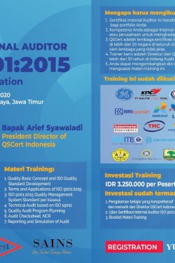 Training & Certification Internal Auditor ISO 9001:2015 - Surabaya Class